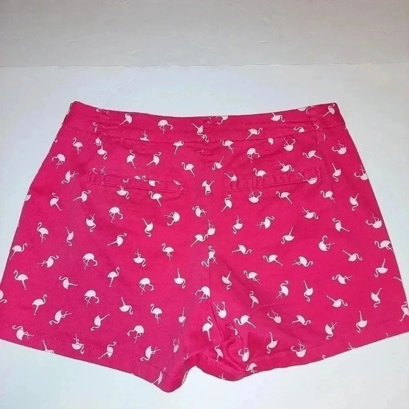 ELLE Pink with Flamingo Pattern Chino Shorts Women's Size 2 - Picture 2 of 7